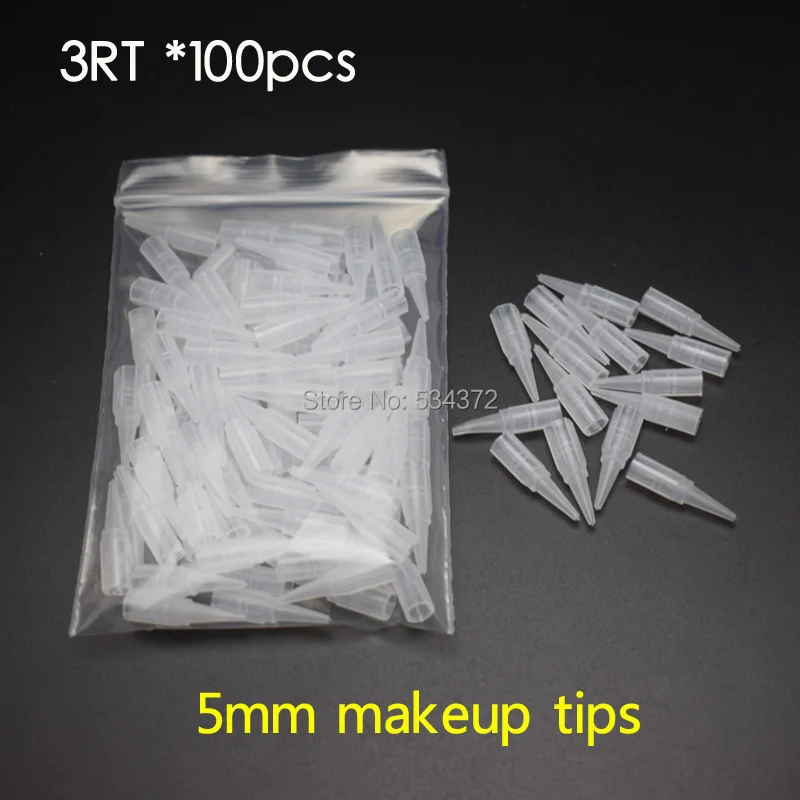 

3RT* 100Pcs/bag Hig quality Permanent Makeup Eyebrow Machine Pen Tips Caps