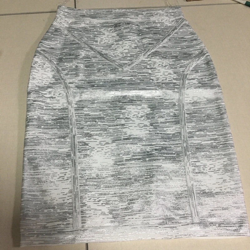 Элегантный серебряный Принт масло зеленое золото bodycon Тонкий металлический
