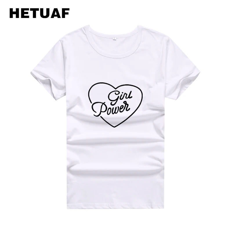 Футболка HETUAF Girl Power Love Graphic женская хлопковая уличная одежда феминиста в стиле