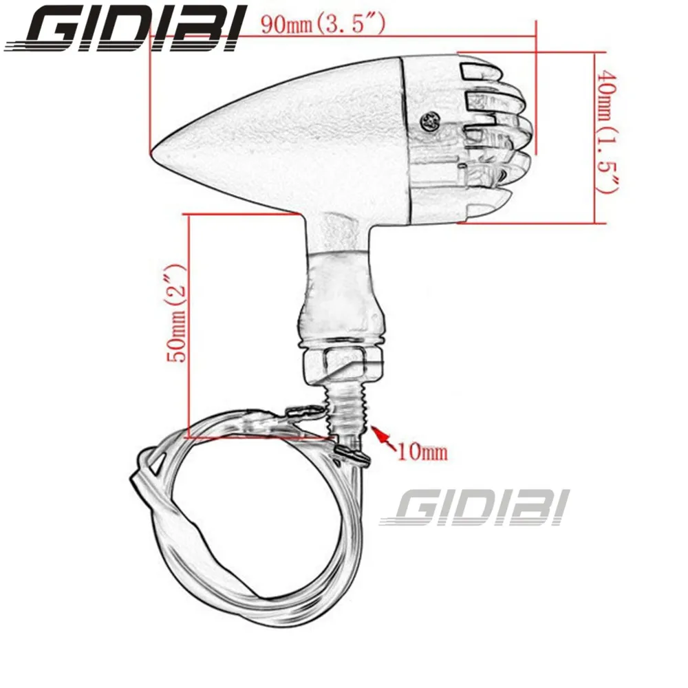 

Motorcyle Turn Signals Tail Brake Light Turn Signals Light For Chopper Bobber Cruiser Touring with 10mm thread