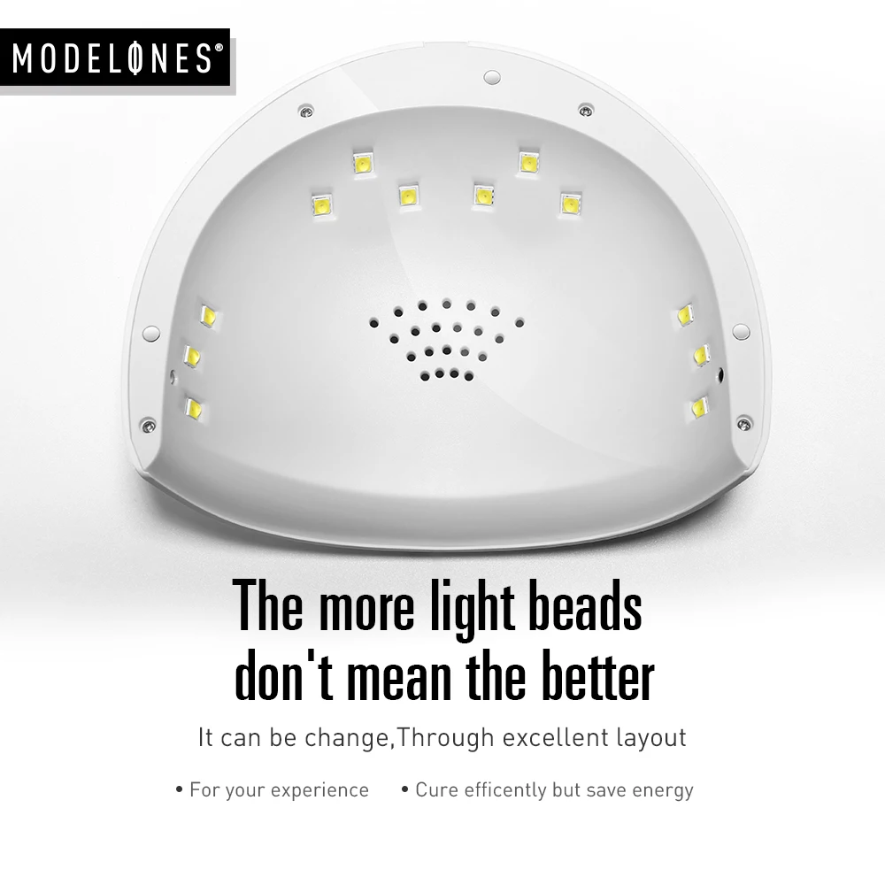 Modelones 24 Вт Светодиодная УФ лампа Сушилка для ногтей 12LED лак гели маникюрная машина