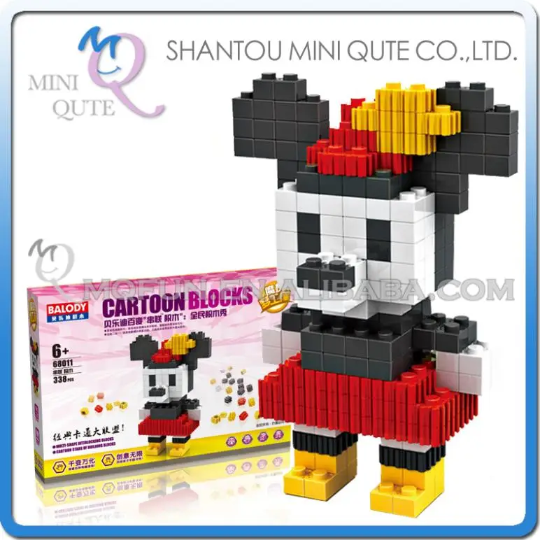 5pcs/lot Mini Qute BALODY American cartoon mouse nano plastic Series connect building blocks girls kids educational toy NO.68011 | Игрушки и