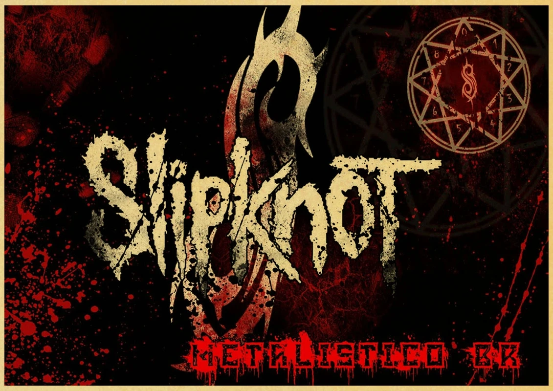 Slipknot тяжелый металл постер музыкальной группы печать на крафтовой бумаге плакат спальня Паб Бар настенный декоративный плакат для рок-группы