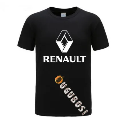 Евро размеры для мужчин Хлопковая футболка эмблема Renault графический принт топ с