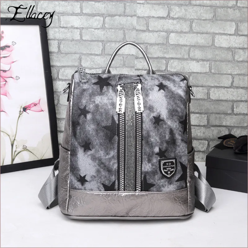 Рюкзак женский с принтом в виде звезд весенне летняя повседневная сумка