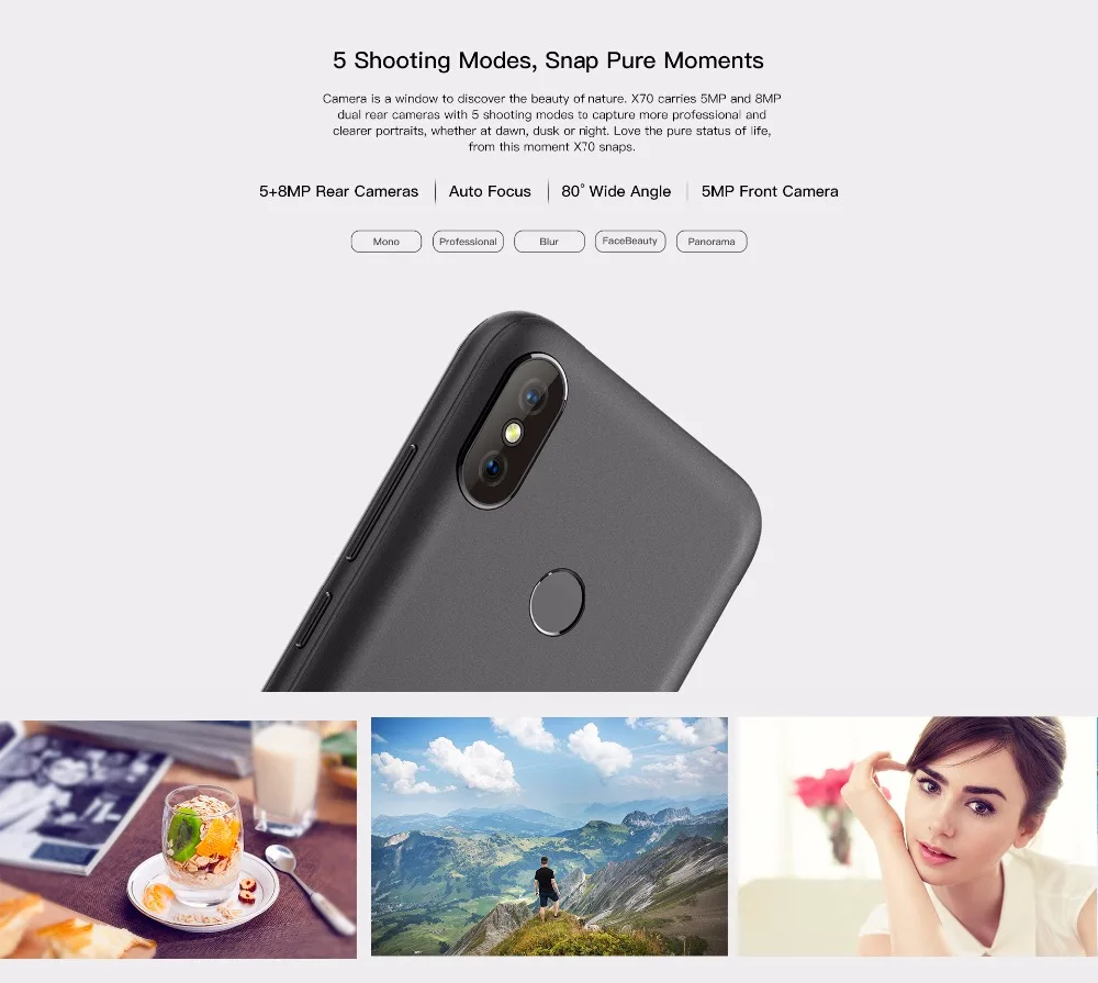 DOOGEE X70 4000 мАч 5 дюймов 19:9 полный Дисплей 3g мобильного телефона MTK6580A 4 ядра 2 ГБ + 16 8MP