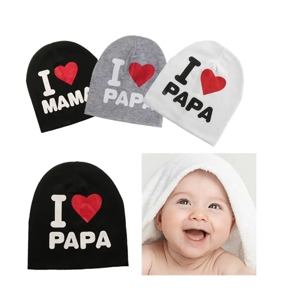 IMucci/1 PcsLovely унисекс для мальчиков и девочек осень-зима теплые I Love Mama Papa детская шапка Новые детские вязаные теплые хлопковые вязанные шапочки