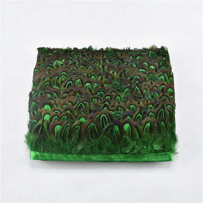 Grass Green Фазан тканевый пояс с перьями бахрома, 4-8 см 5yards-10Yards/лот перо для рукоделия для ремесел платье/Рождественские вечерние Шлейфы - Цвет: Grass Green