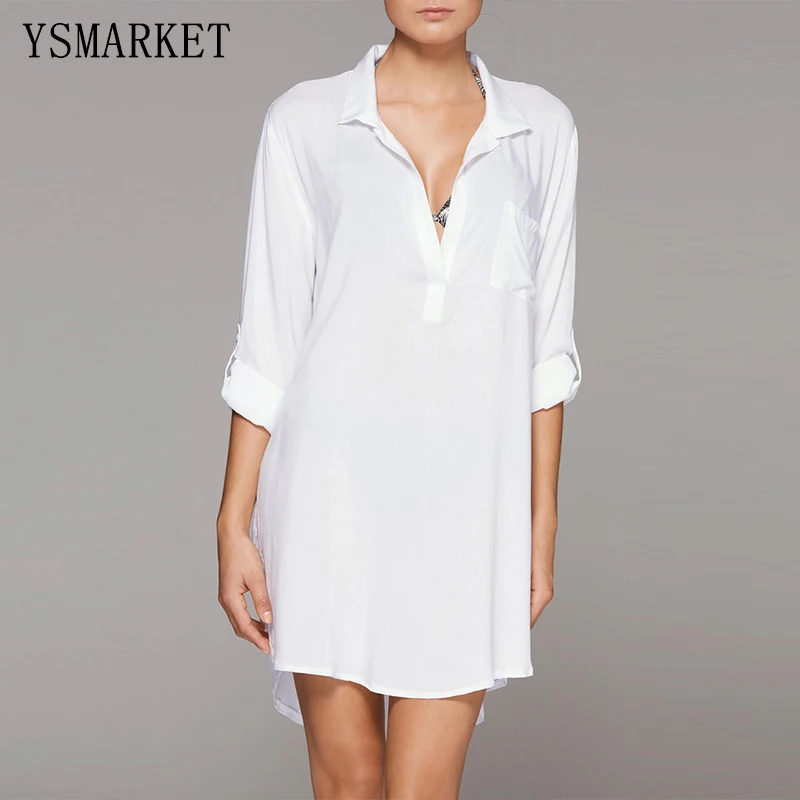 Хит продаж сексуальный женский шифоновый топ новый летний белый пляжный бикини