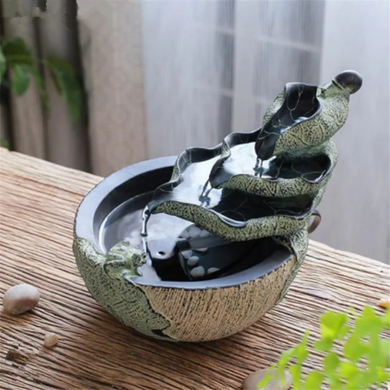 Лотос пруд фонтан воды украшение для дома офиса рыбный фэншуй счастливое