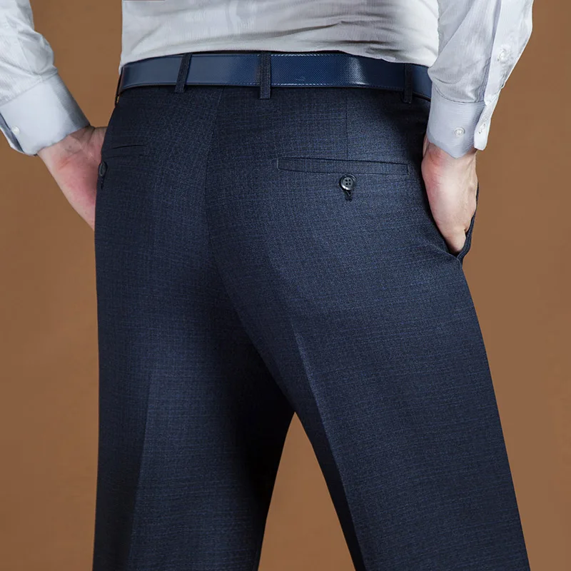 587 Blue Gray2 Pants Весна Осень деловой костюм брюки мужские повседневные классические черные брюки мужские формальные обычные офисные длинные брюки платье - Цвет: 587 Blue Gray2 Pants