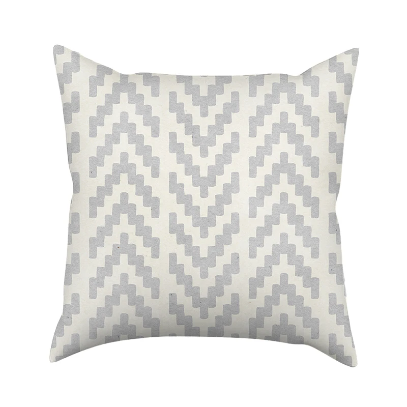 

Geometric Cushion Covers Gray Print Decorative Pillow Case For Home Chair Sofa Decoration Square Pillowcases cuscini decorativi