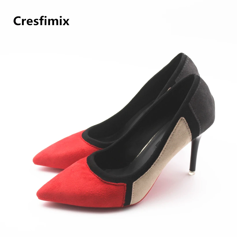 Cresfimix/женские удобные разноцветные туфли на высоком каблуке 9 см Женские вечерние