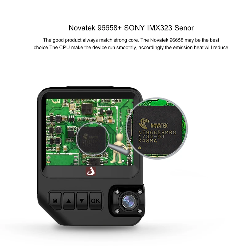 Junsun Q2 Автомобильная dvr камера Novatek + SONY IMX323 двойной объектив FHD 1080P G Senor видео
