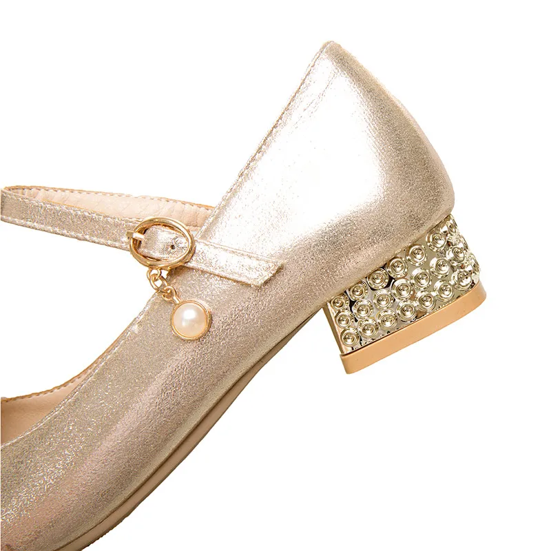 YMECHIC 2019 модные красивые женские туфли с бантом Мэри Джейн блестящие розовые