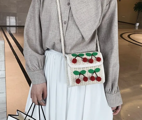 Универсальная женская сумка через плечо Плетеная соломенная мини-сумка