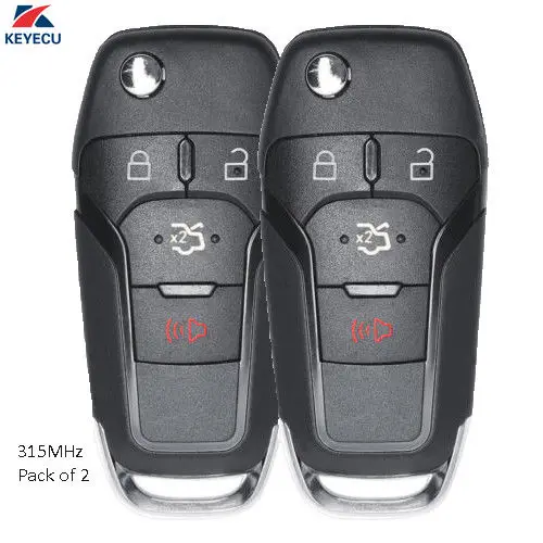 KEYECU замена флип-пульт дистанционного ключа Fob 315 МГц для Ford Fusion 2013- N5F-A08TAA 2 шт./лот