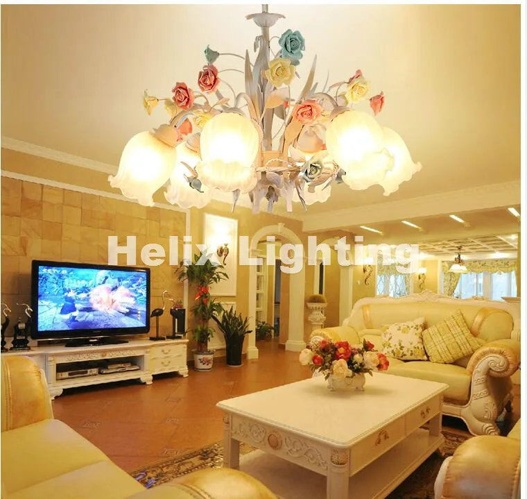 Бесплатная доставка цветочный арт деко люстра лампа блеск свет красочные