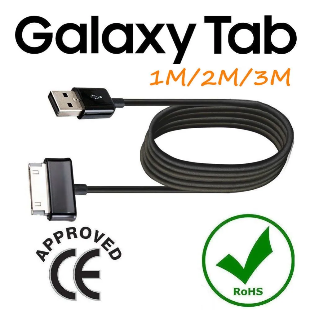 1 м 2 м 3 м USB Кабель зарядного устройства для samsung Galaxy Tab 2 Tablet " 8,9" 10,1 P5110