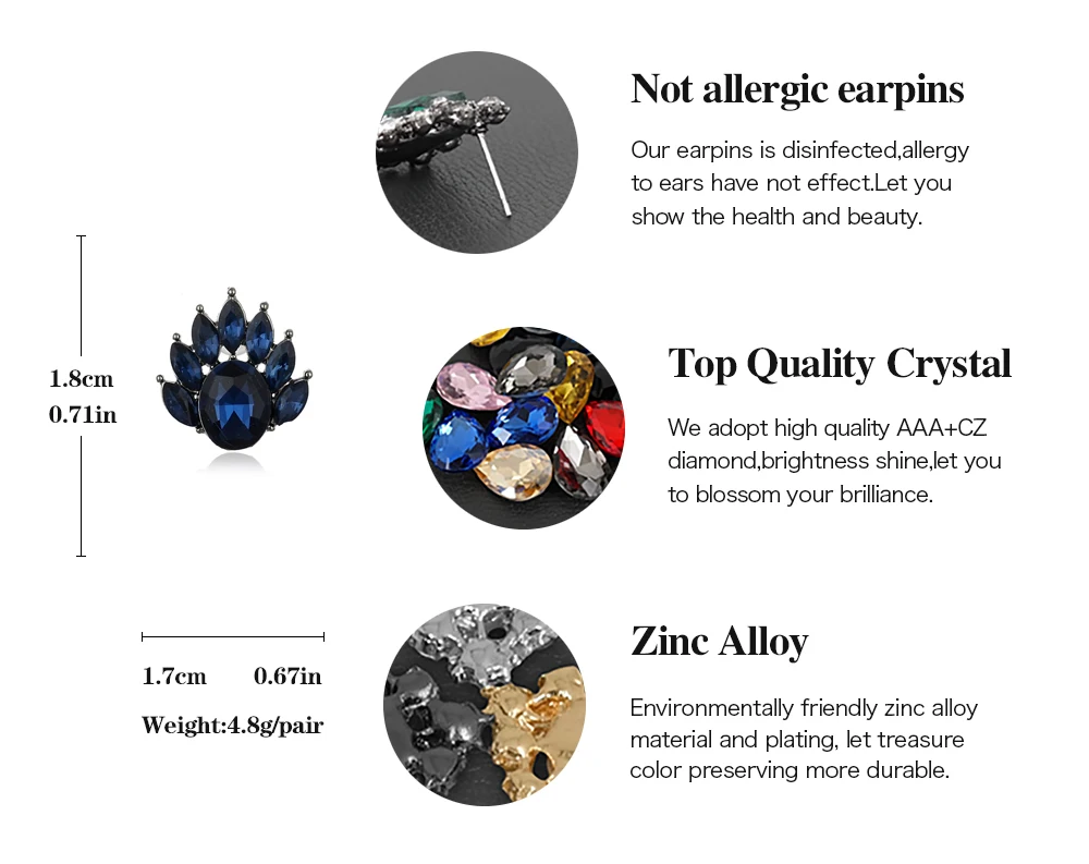 VEYO Flame Crystal Cute Stud Earrings Top Quality Wholesale Fashion Jewelry | Украшения и аксессуары