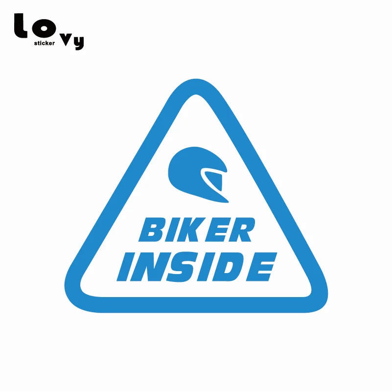 Байкерская внутри виниловая забавная наклейка для автомобилей предупреждающая