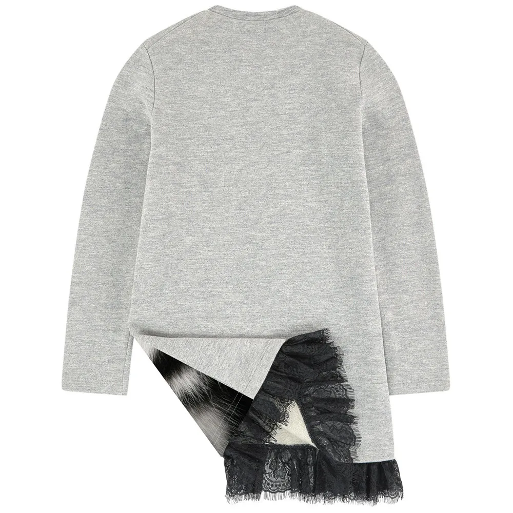 Платье для маленьких девочек платья с длинными рукавами принтом собаки