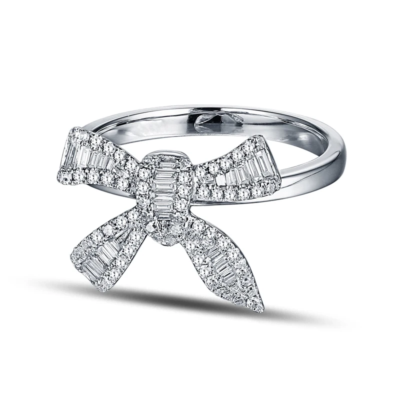 Кольцо обручальное из белого золота с бриллиантами 0.49ct 14 к | Украшения и