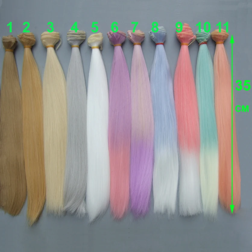 

35cm Long doll hairs heat resistant straight BJD diy accessory doll trees