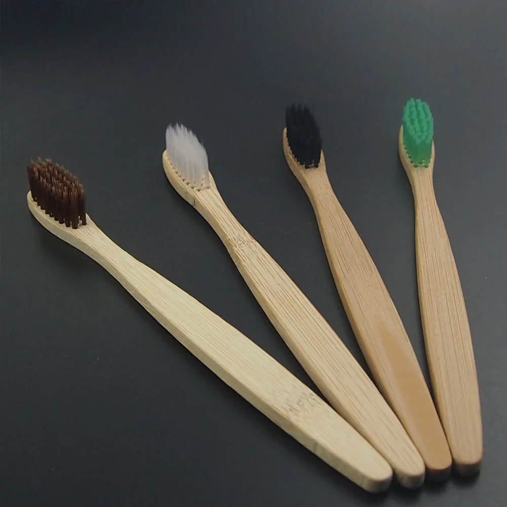 

DR.PERFECT 4PCS/lot multi color environment Eco friendly wooden Bamboo Toothbrush tongue scraper Oral Care Soft Bristle