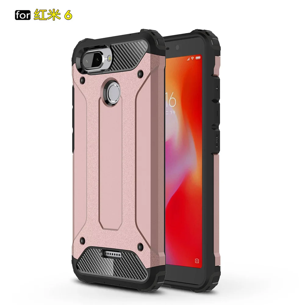 Rose Golden Противоударный защитный чехол 5,45 для Xiaomi Redmi 6 Чехол для Xiaomi Redmi 6 Redmi6 чехол-лента на заднюю панель - Цвет: Rose Golden