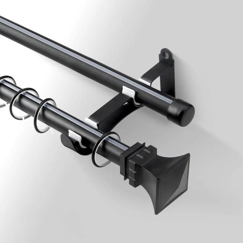 double rod 5 Алюминиевый сплав карниз Римский полюс Белый Черный карниз для занавесок для гостиной без ржавчины высокая твердость Аксессуары для штор - Цвет: double rod 5