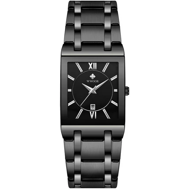Automatic non-mechanical square men's stainless steel watch with quartz waterproof men watches | Наручные часы