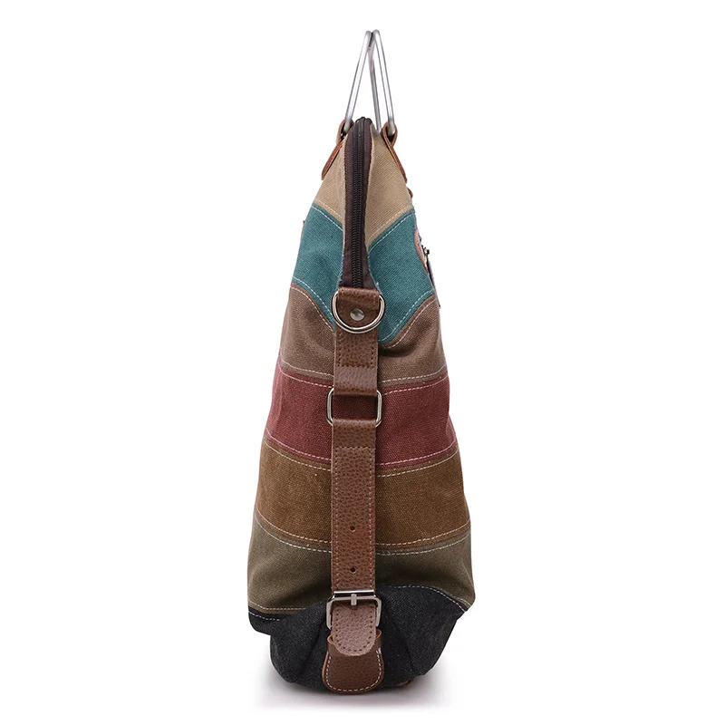 Холщовые сумки через плечо в полоску для женщин винтажные дамские повседневные