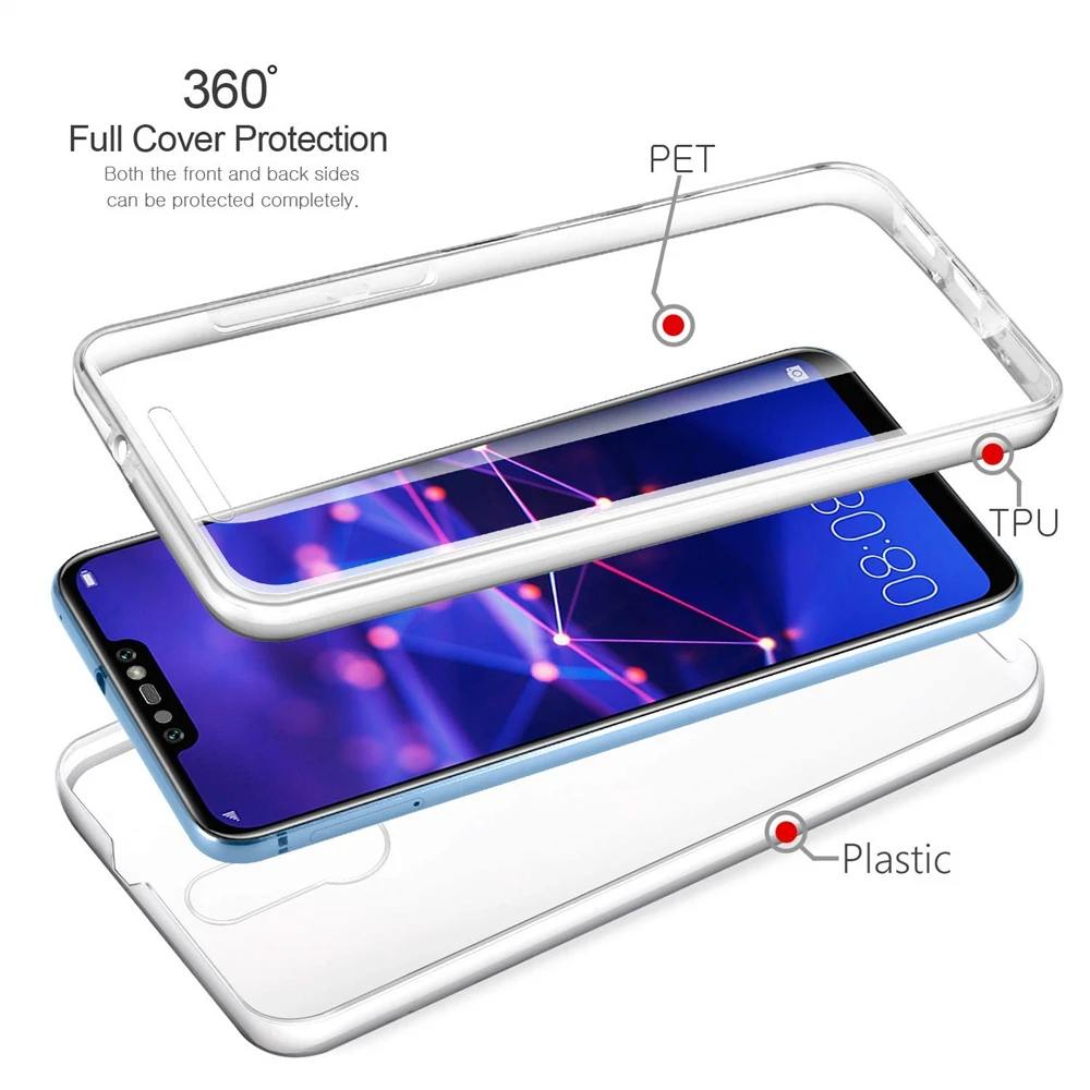 Чехол с полным покрытием 360 градусов для Huawei P Smart Mate 20 10 Lite P20 Pro Plus Y5 Y6 Y7 PRIME 2018 Y9 2019