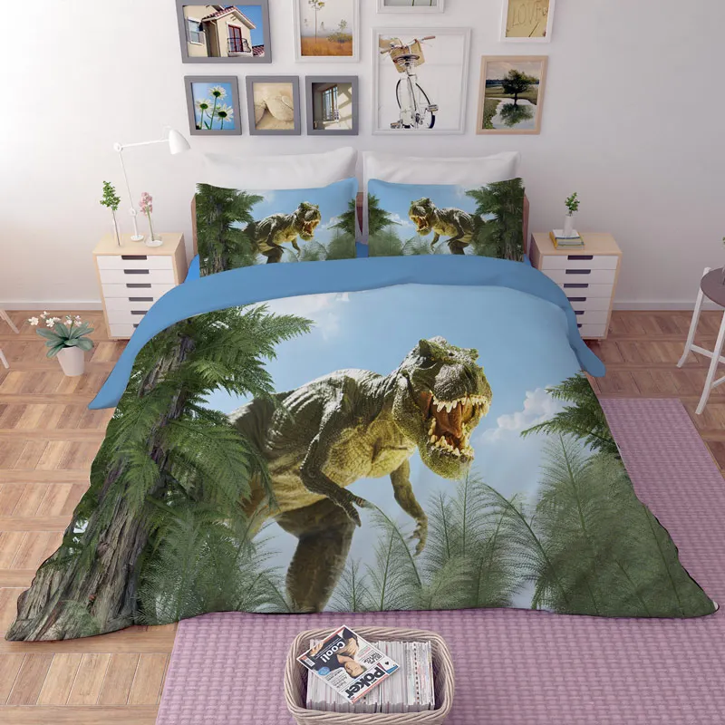 

Fashion 3D Bedding Set dinosaur Duvet cover Print Duvet cover set Bedclothes with Pillowcase boy/kid/adult home textile Hot Sale