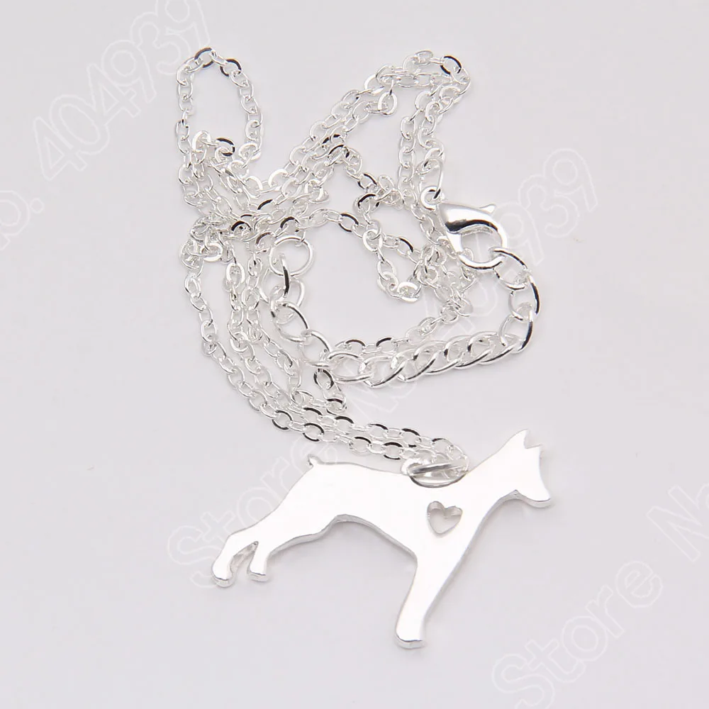 Ожерелье добермана подвеска в виде сердца собаки памятные брелоки и подвески