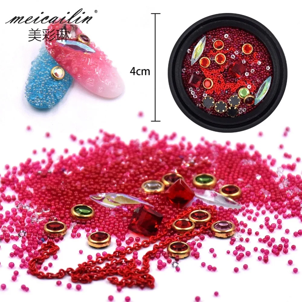 1 Box Mixed Colorful Acrylic Rhinestones Alloy Metal Frame Chains DIY Nails Decor Manicure Diamonds 3D Nail Art Decorations | Красота и