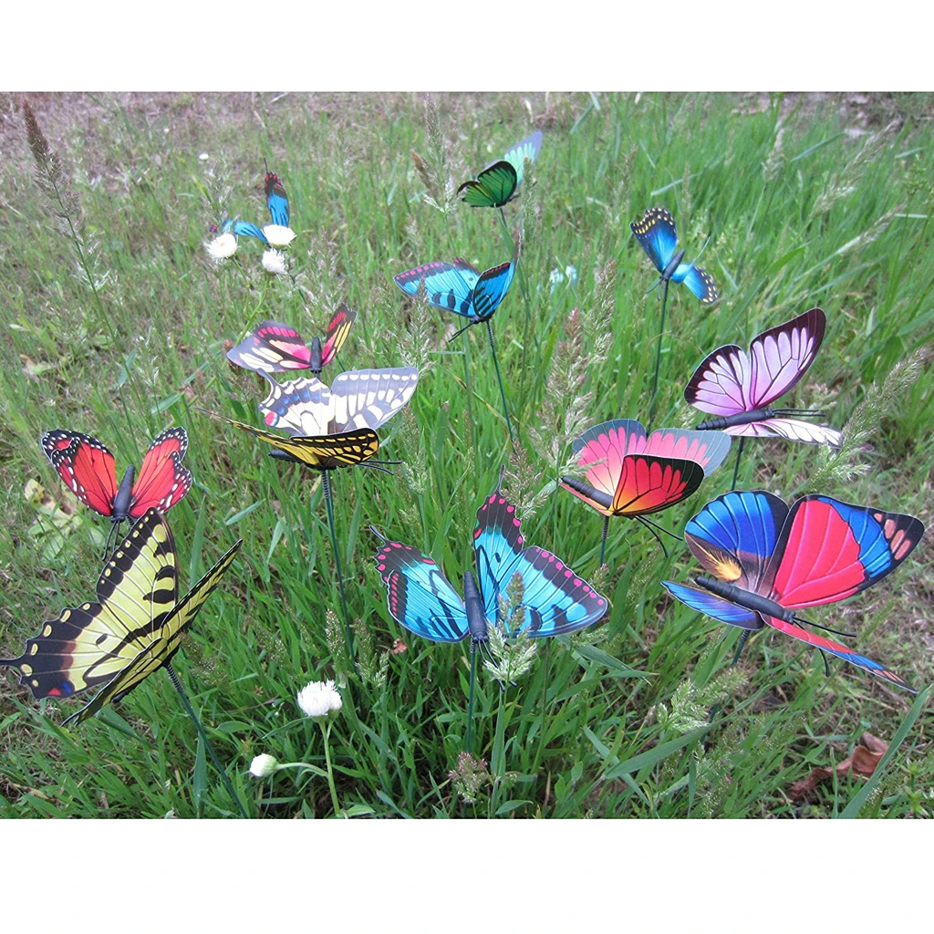 50 шт. цветные колышки бабочки/колыбели стрекозы Открытый Патио газон ярд садовое
