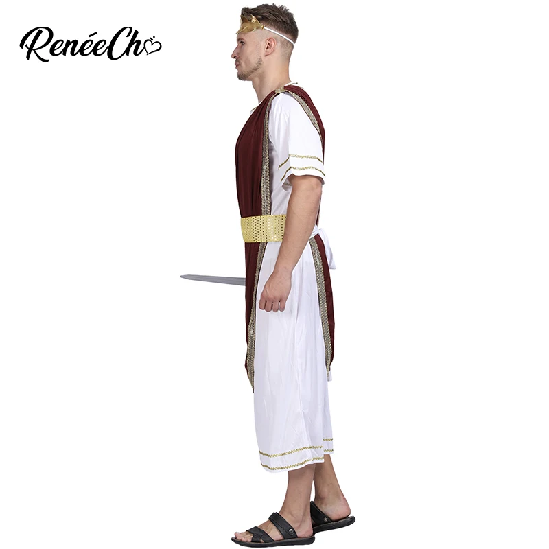 Костюм на Хэллоуин Reneecho для мужчин дешевый костюм могучих взрослых Цезаря
