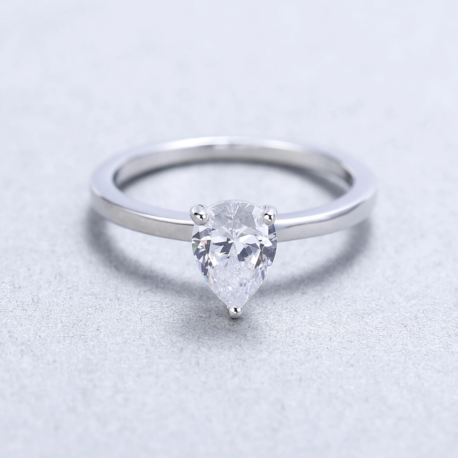 Жемчужное балетное 925 пробы Серебряное белое CZ Кольцо 1.31Ct кубический циркониевый солитер обручальные кольца для женщин хорошее ювелирное изделие