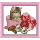 Вечная любовь Рождественский подарок-кошка экологический хлопок китайский крестиком наборы Счетный штампованный 14CT 11CT новое продвижение продаж