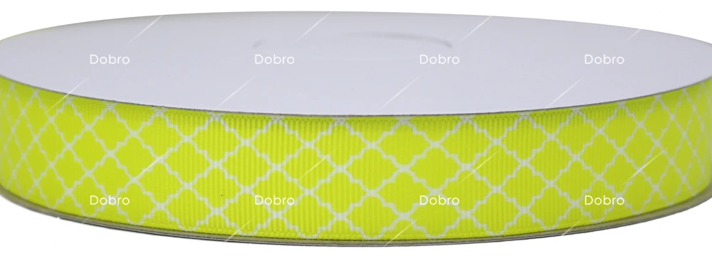 C0146 Neon Yellow 11 вариантов сплошной цвет Quatrefoil узоры напечатанные корсажные ленты для волос DIY ремесло декорации вечеринки подарочная упаковка, 100 ярдов - Цвет: C0146 Neon Yellow