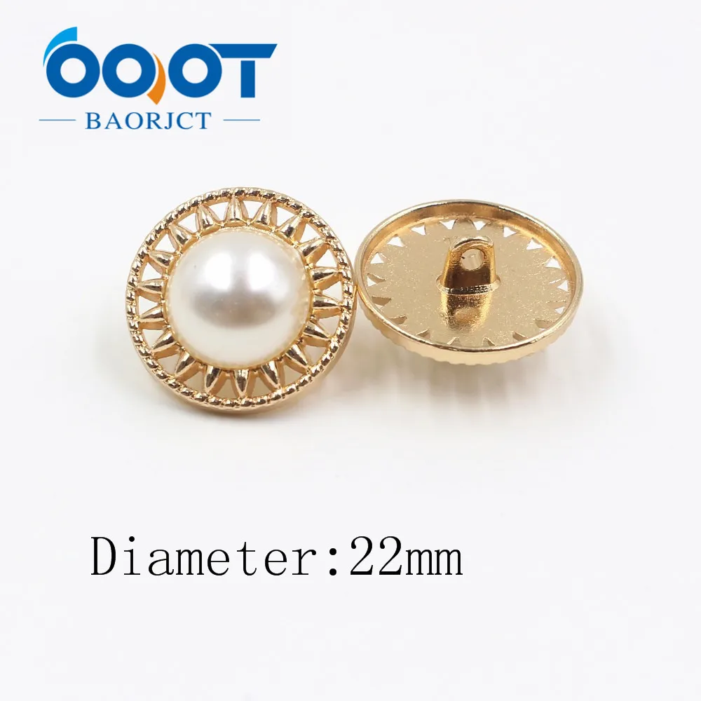 OOOT BAORJCT A-19512-471, 10 шт./лот 22/25 мм, высокое качество с искусственным жемчугом золотая металлическая кнопка, аксессуары своими руками материалы