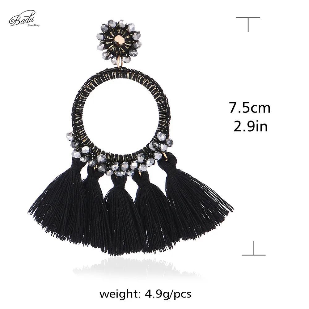 Badu длинные серьги с кисточками для женщин винтажные ручной работы висячие 2018