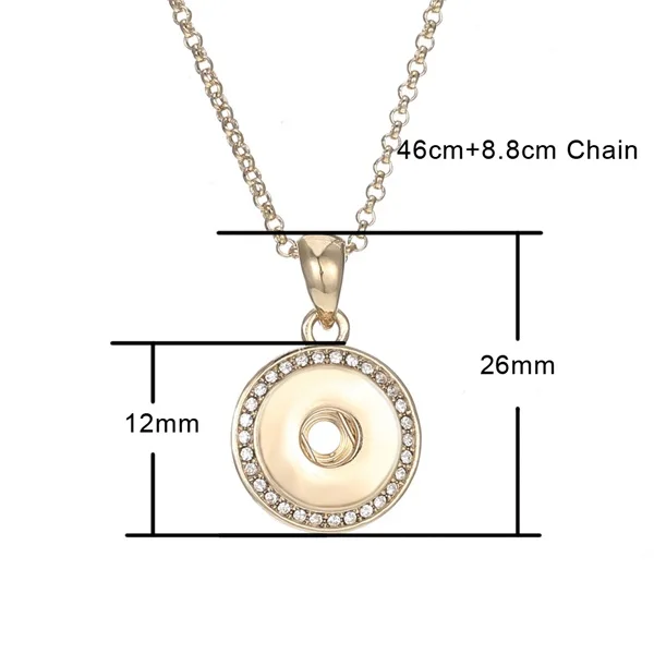 Legenstar 12mm Snap Button Pendant Necklace With Rhinestones Gold Color Interchangeable Jewelry For Women Statement | Украшения и