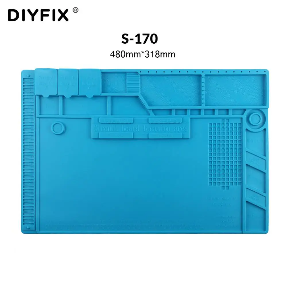 Мягкий силиконовый рабочий коврик для пайки теплоизоляционный Настольный