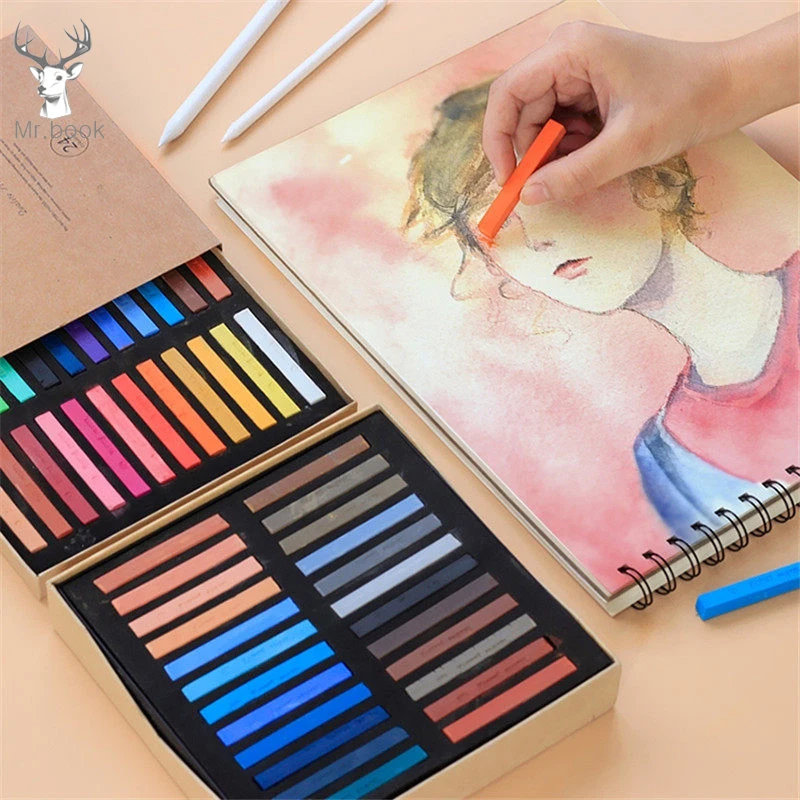 

12/24/36/48 Colors Soft Masters Pastel Colored Chalk Set Professional Painting Drawing Coloring Dye Hair Tools Art Supplies