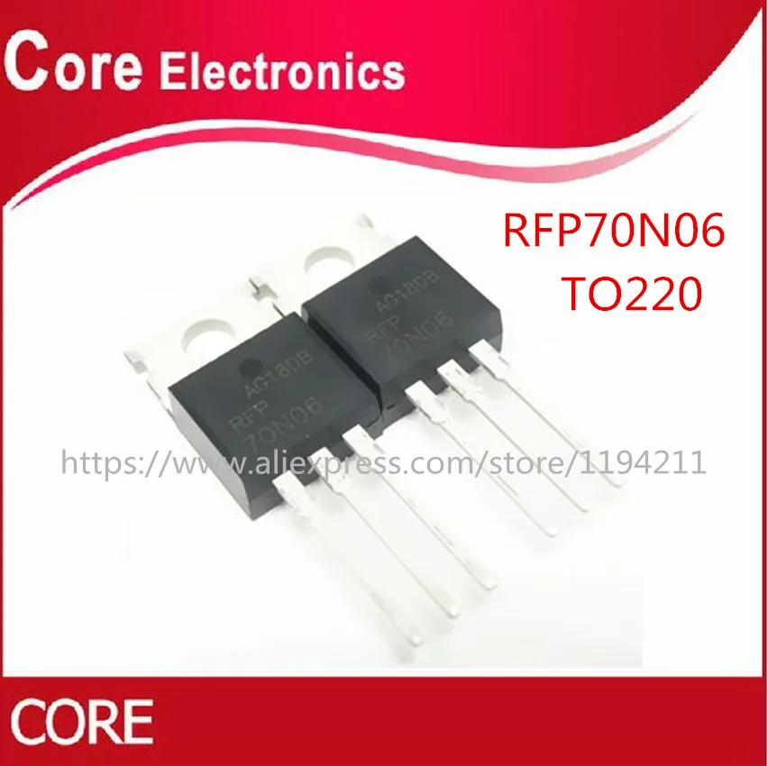 Полевой транзистор 100 шт./лот RFP70N06 70N06 70A60V TO220|Интегральные схемы| |