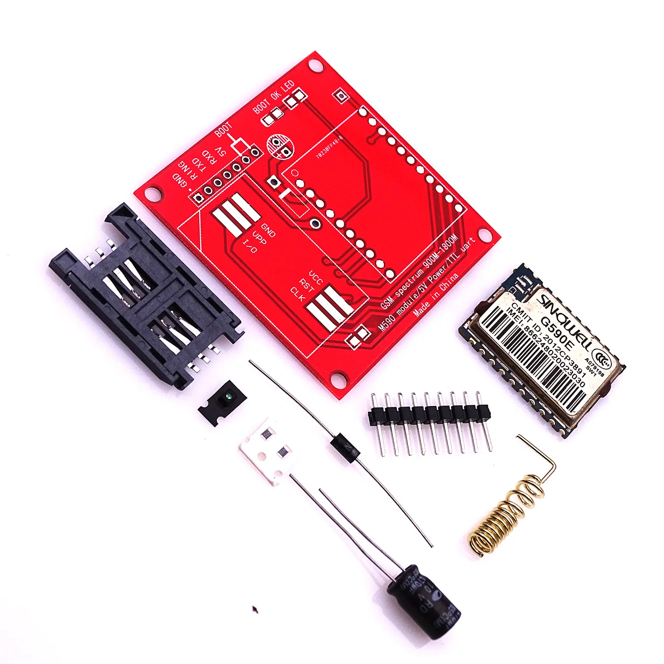 10 шт. M590E GSM GPRS модуль плата частоты SMS Diy kit M590 900 m 1800 sms процессор MCU для ttl тест 5V 1A|diy