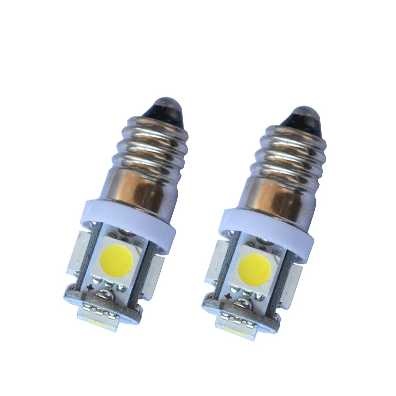 10 шт./лот 6 В переменного тока E10 винтовая лампа 5 SMD 5050 LED 5smd светодиодов контрольно